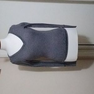 SALE $ Hollister Blk & White Striped V-neck Long Sleeve Top XS